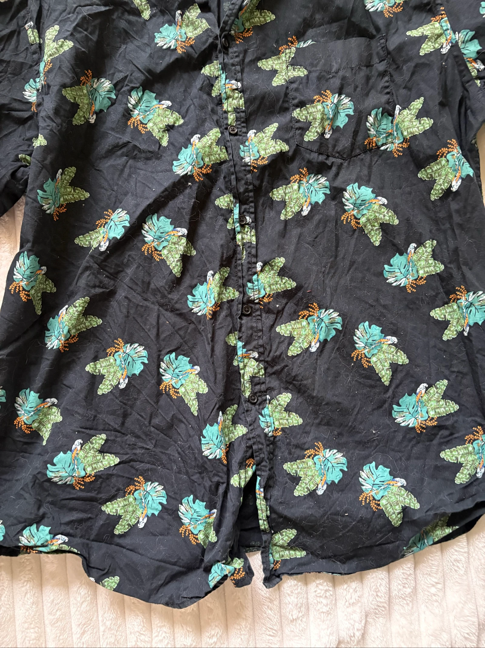 Camisa de manga corta con estampado de selva para hombre de talla grande – photo 5